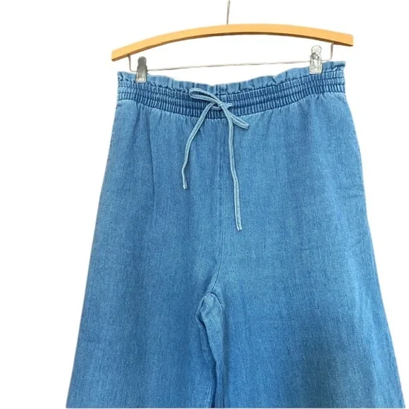 Madewell Indigo Smocked Huston Pull-On Crop Pants - Picture 6 of 9